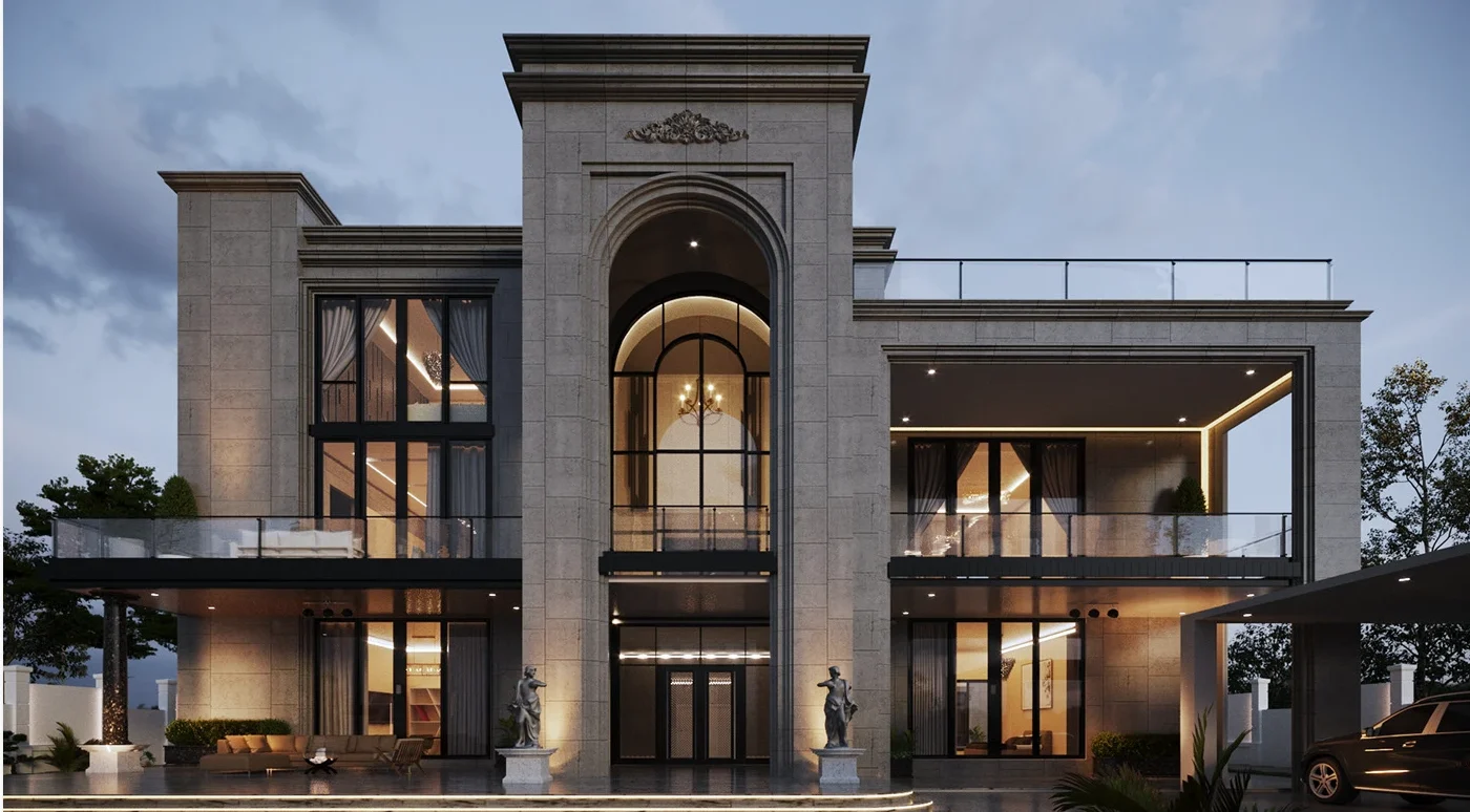 Configurable luxury estate: Live finish packages synced directly with sales CRM.
