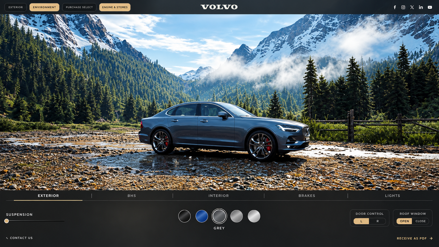 Volvo S90 Unreal Engine 5 Cloud Pixel Streaming UI
